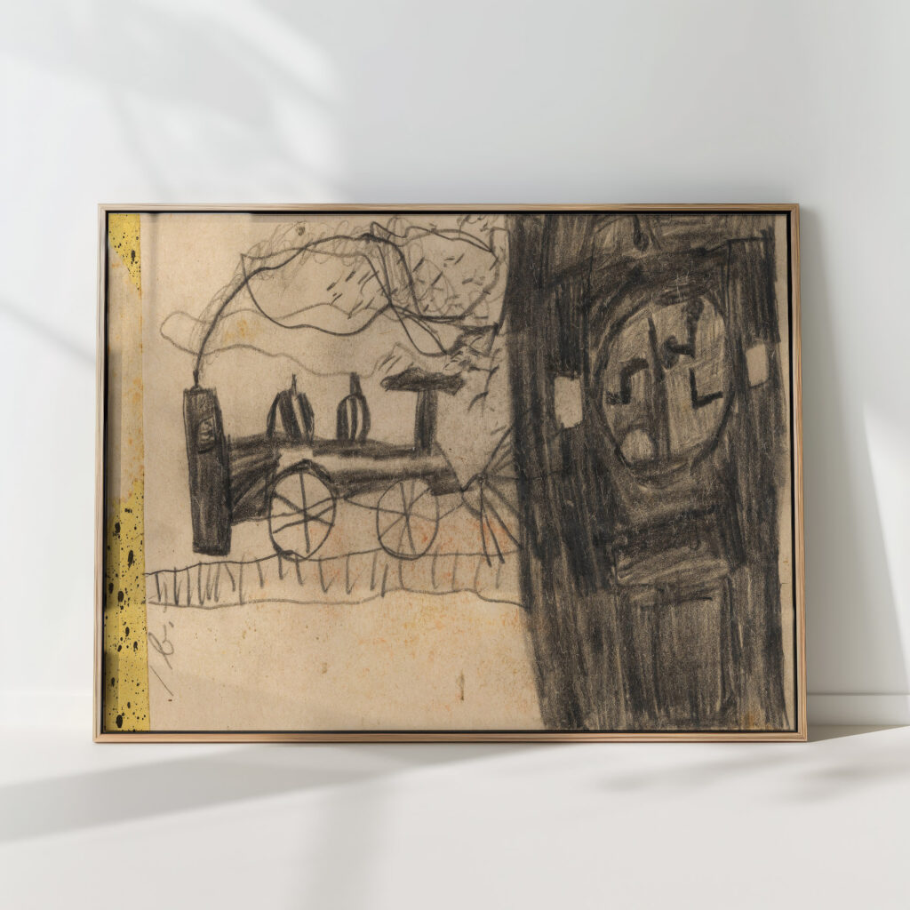 railroad child drawing circa 1895 egon schiele high quality print