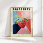 raspberry bauhaus style artwork print