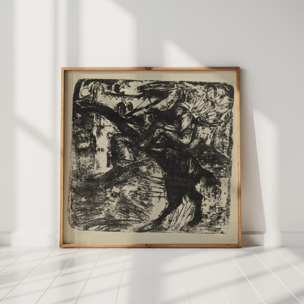 rearing horse with rider 1915 ernst ludwig kirchner high quality print