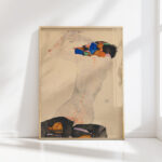 reclining nude with a colorful cloth 1911 egon schiele high quality print