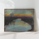 red dawn over a river 1929 1930 zolo palugyay high quality print