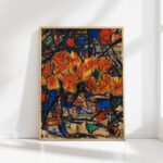 red flowers in vase 1919 christian rohlfs high quality print