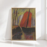 red yacht 1925 zolo palugyay high quality print