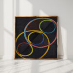 relief noir avec des cercles de couleur robert delaunay high quality print