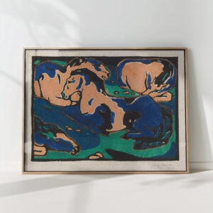 resting horses 1911 franz marc high quality print