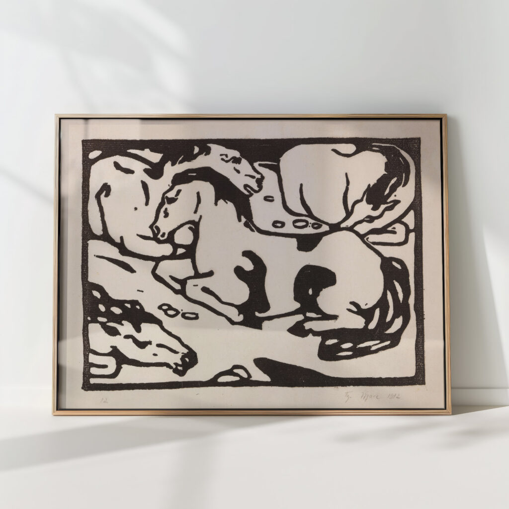 resting horses 1912 franz marc high quality print
