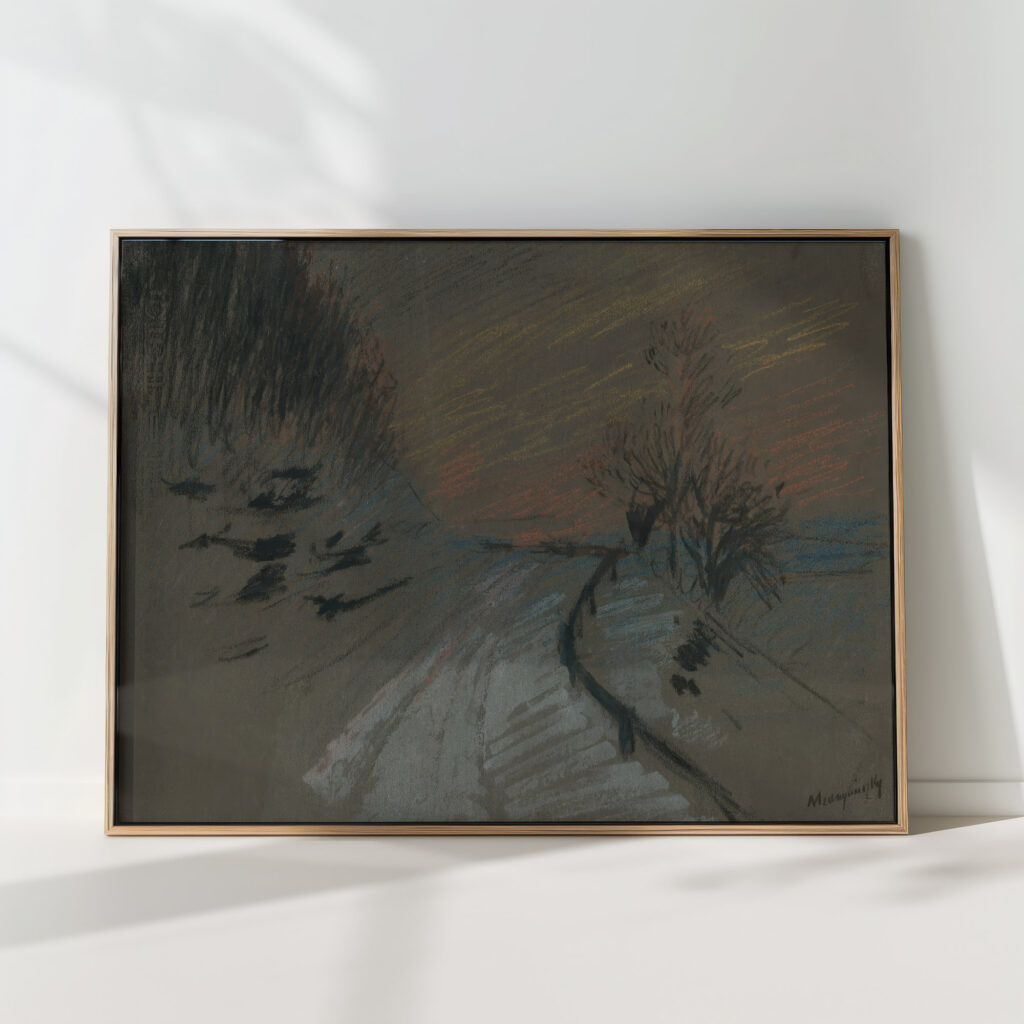 road in winter 1905 1910 ladislav mednyanszky high quality print