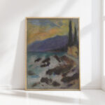 rocky seashore with cypresses 1925 1928 zolo palugyay high quality print