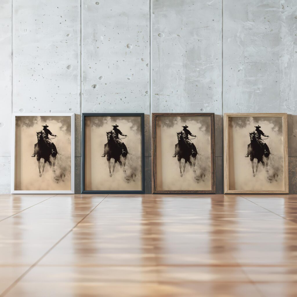 rodeo 0002 3x4 framed posters mockup