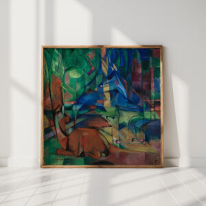 roe deer in the woods ii 1914 franz marc high quality print