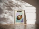 rugby ball mid century print geometric design