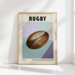 rugby ball mid century print geometric design 8
