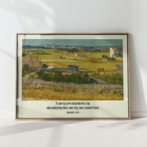 rustic farm landscape print with inspirational quote