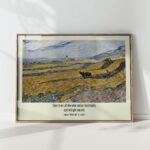 rustic field plowing scene with inspirational quote print