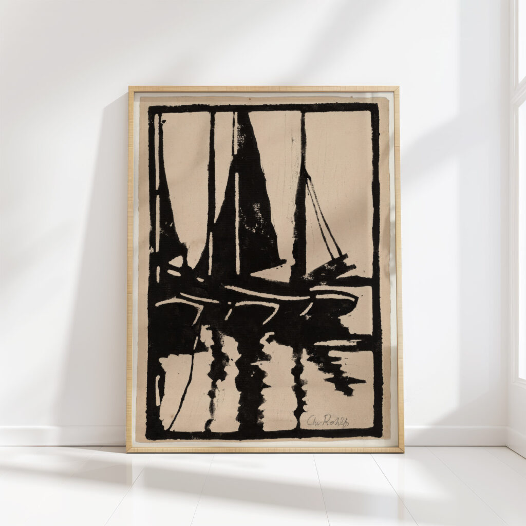 sailboats in the harbor 1905 1910 christian rohlfs high quality print