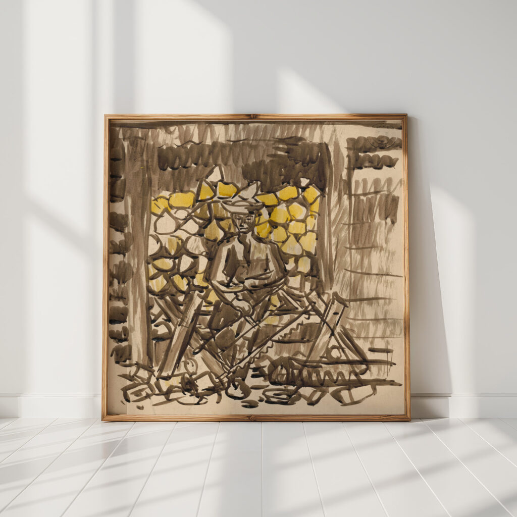 sawing wood 1940 1944 arnold peter weisz kubincan high quality print