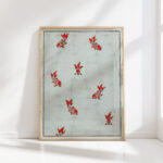 seamless goldfish illustration watanabe seitei high quality print