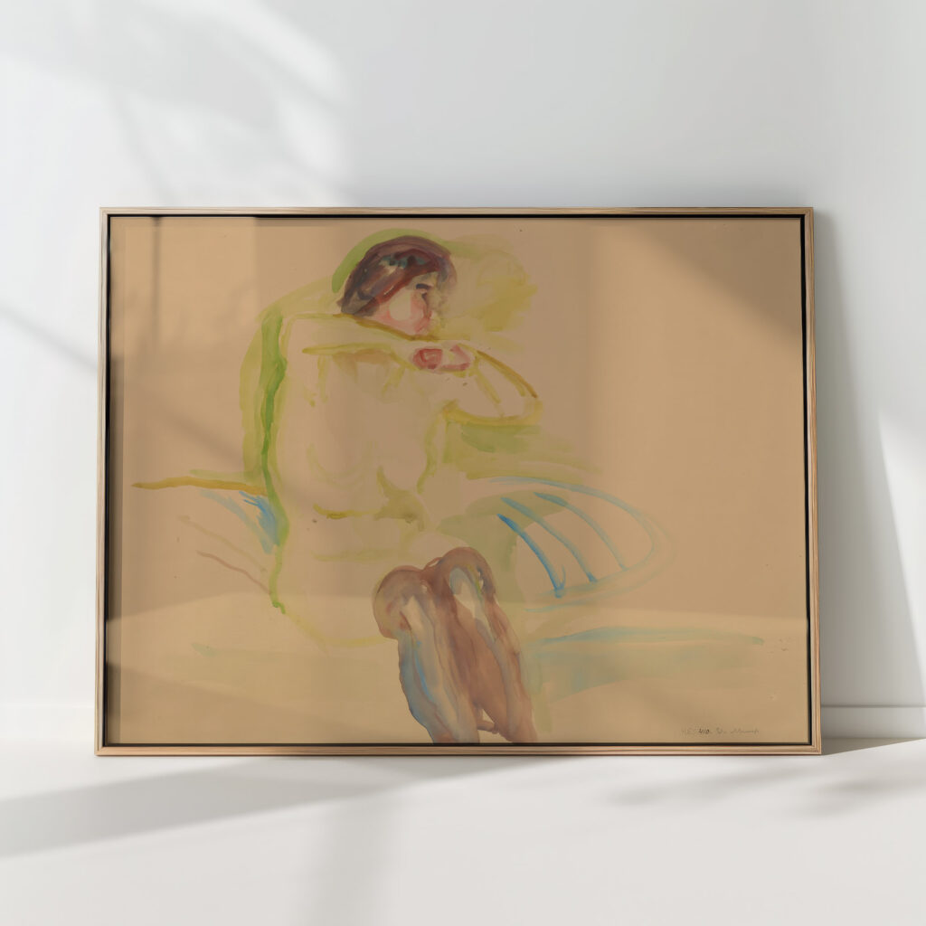 seated female nude 1920 edvard munch high quality print
