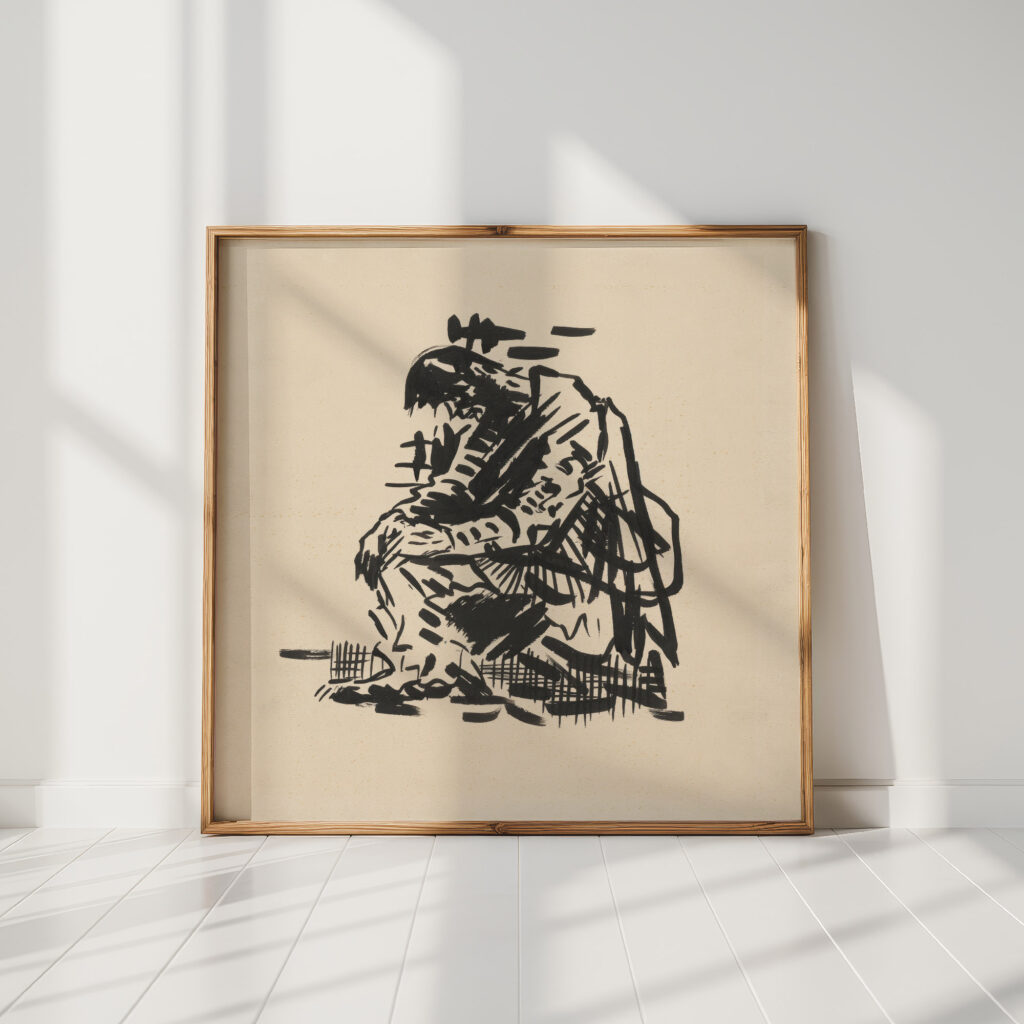 seated man tired 1943 1944 arnold peter weisz kubincan high quality print