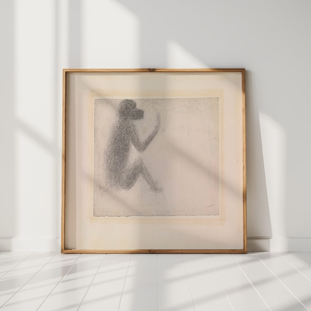 seated monkey 1884 georges seurat high quality print