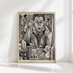 self portrait woodcutting 1921 ernst ludwig kirchner high quality print