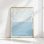 serene blue abstract art print for modern decor