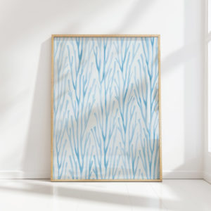 serene blue coral branches artistic print