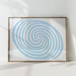 serene blue swirls artistic print for modern decor