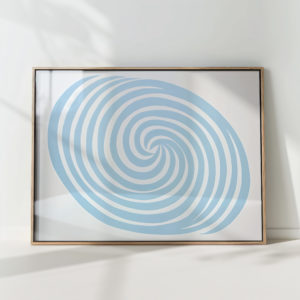 serene blue swirls artistic print for modern decor