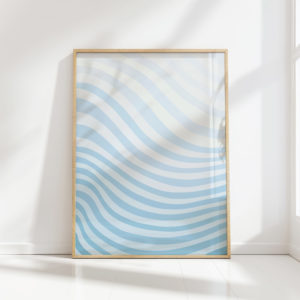 serene blue swirls artwork print for home decor