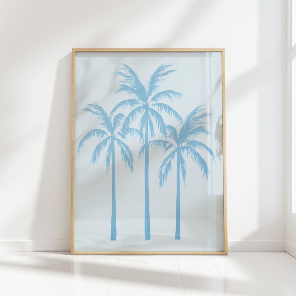 serene palm trees artistic print for modern home decor