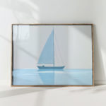 serene sailboat print nautical reflection artwork
