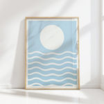 serene seascape and sun art print for home decor