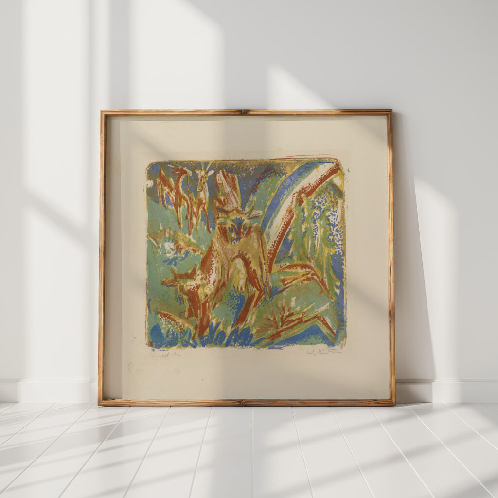 seven cows and rainbow 1919 ernst ludwig kirchner high quality print