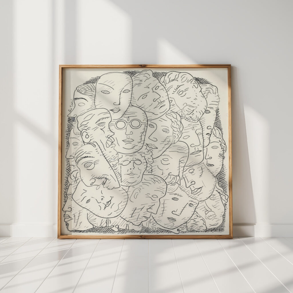 sheet with heads 1891 leo gestel high quality print