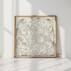 sheet with heads 1891 leo gestel high quality print