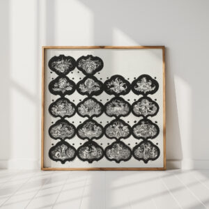 sheet with seventeen vignettes depicting the twelve months and flowers with girl faces 1830 eugen napoleon neureuther high quality print