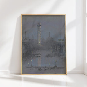 shot tower with night lights from embankment 1880 joseph pennell high quality print