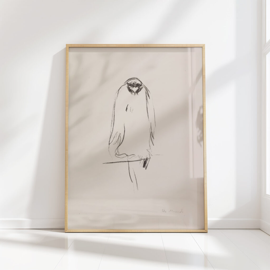sitting bird of prey eagle 1908 edvard munch high quality print