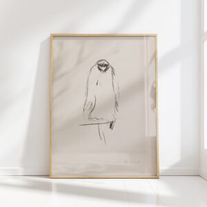sitting bird of prey eagle 1908 edvard munch high quality print