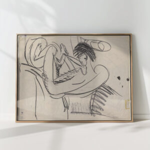 sitting female nude 1913 ernst ludwig kirchner high quality print