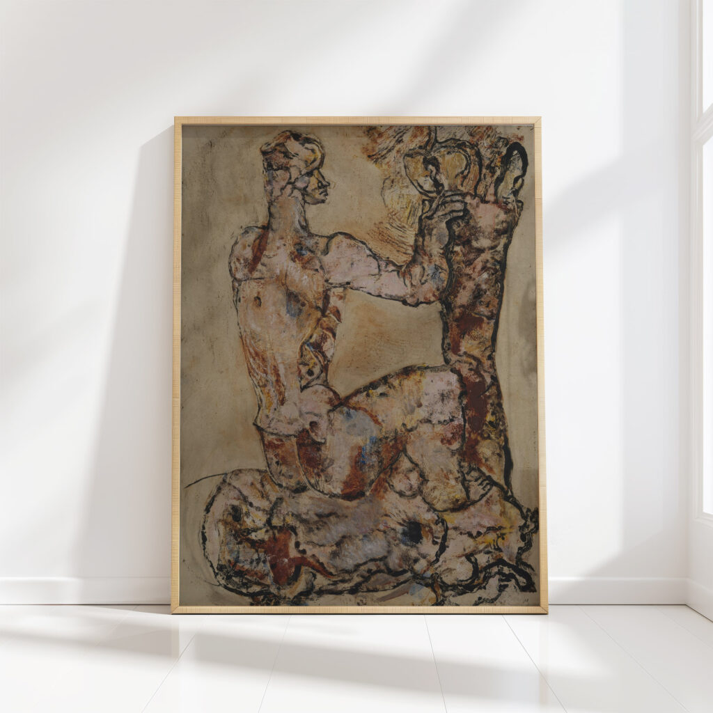 sitting pink nude 1928 frits van den berghe high quality print