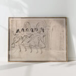 six dancers in front of curtain decoration english ensemble 1910 ernst ludwig kirchner high quality print