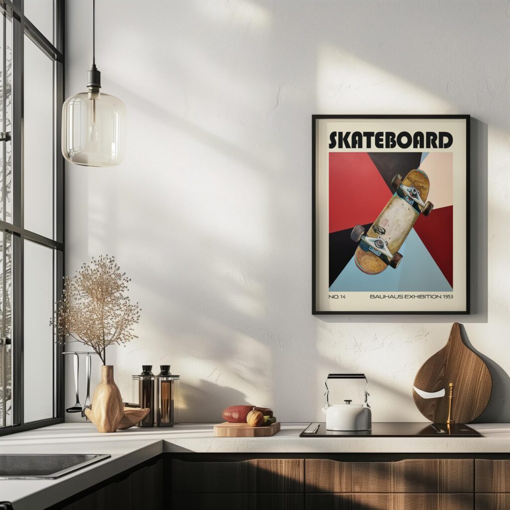 skateboard mid century print vibrant geometric design 5
