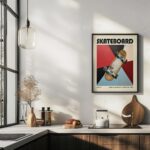 skateboard mid century print vibrant geometric design 5