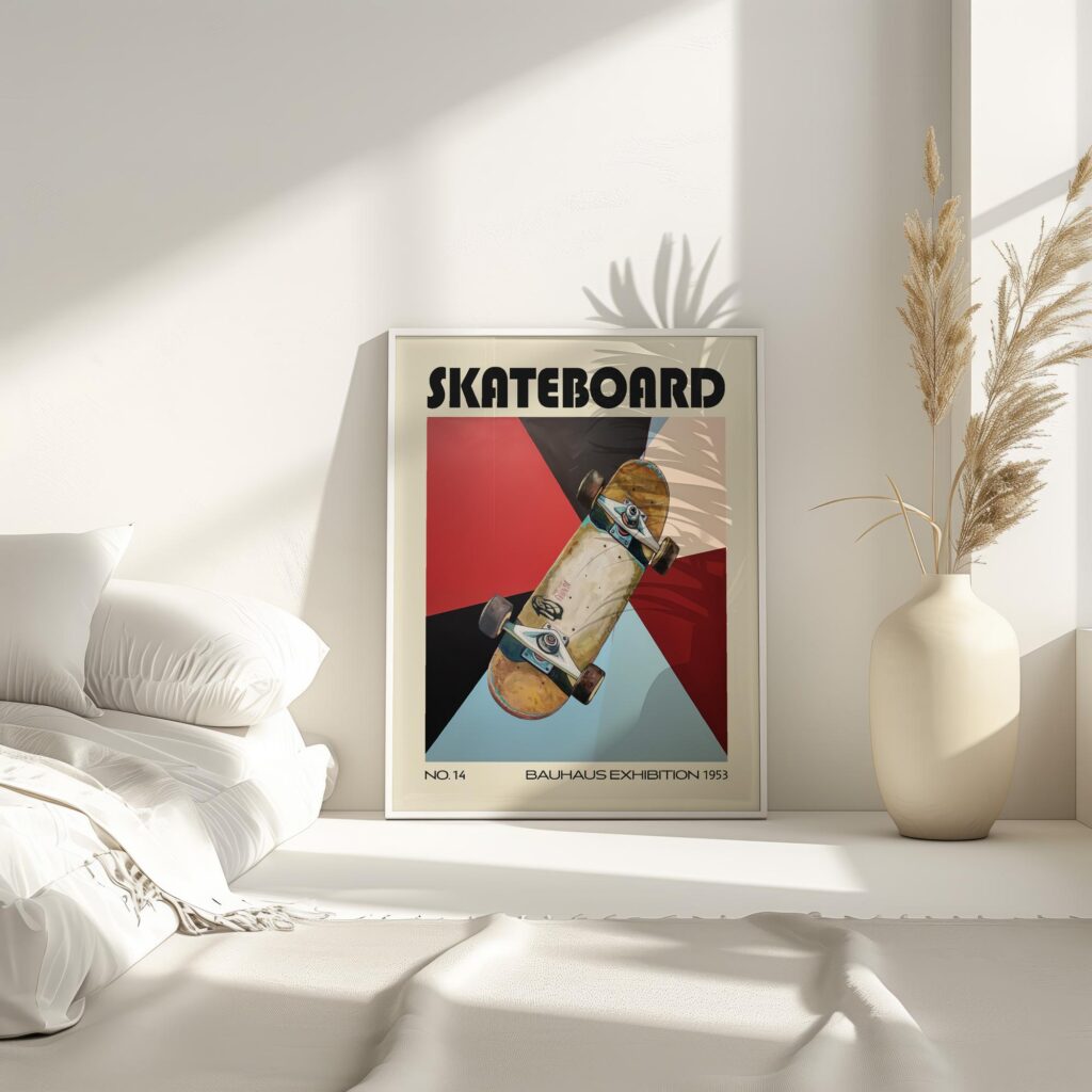 skateboard mid century print vibrant geometric design 7