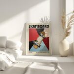 skateboard mid century print vibrant geometric design 7