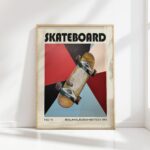 skateboard mid century print vibrant geometric design 8