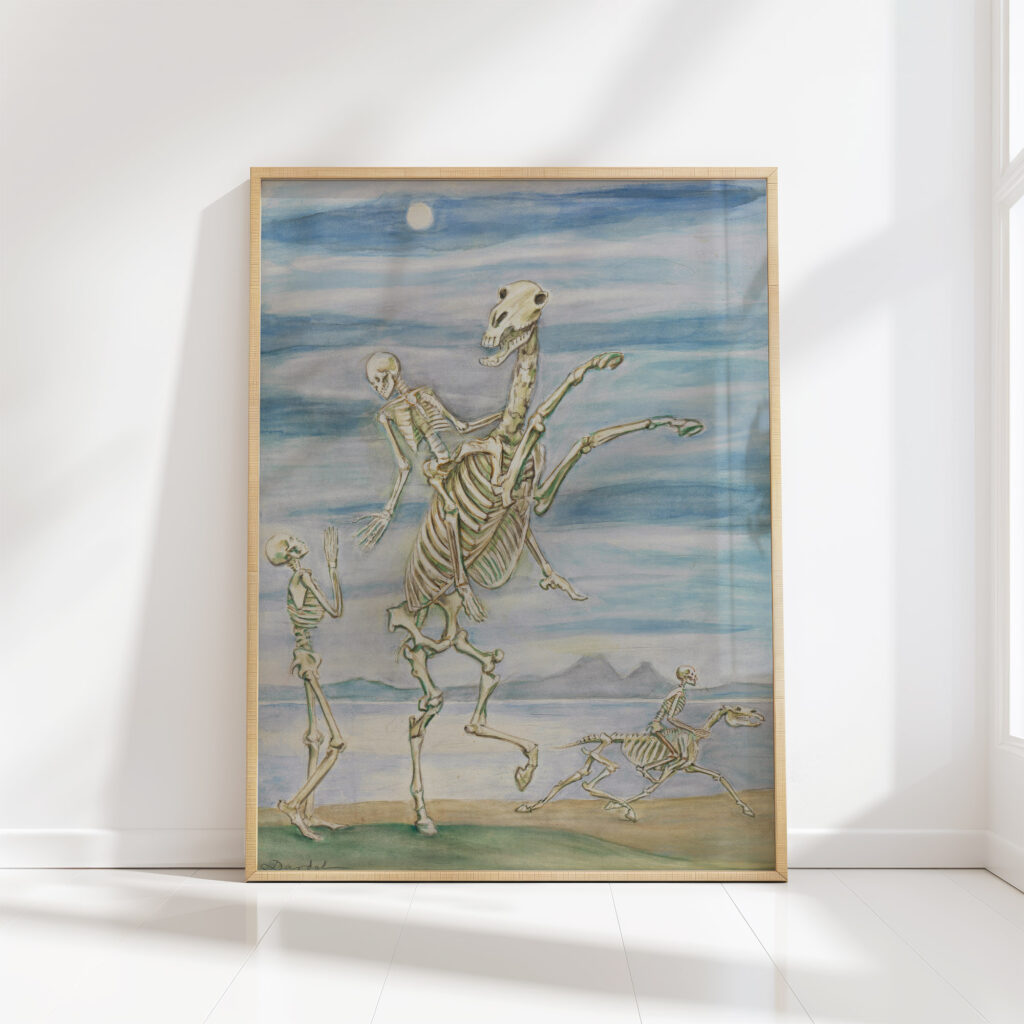 skeleton on horseback nils dardel high quality print