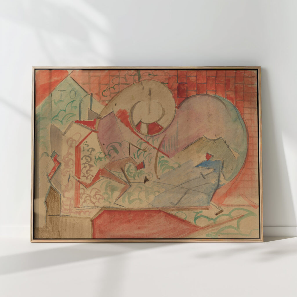 sketch for fencing duel 1919 leon chwistek high quality print